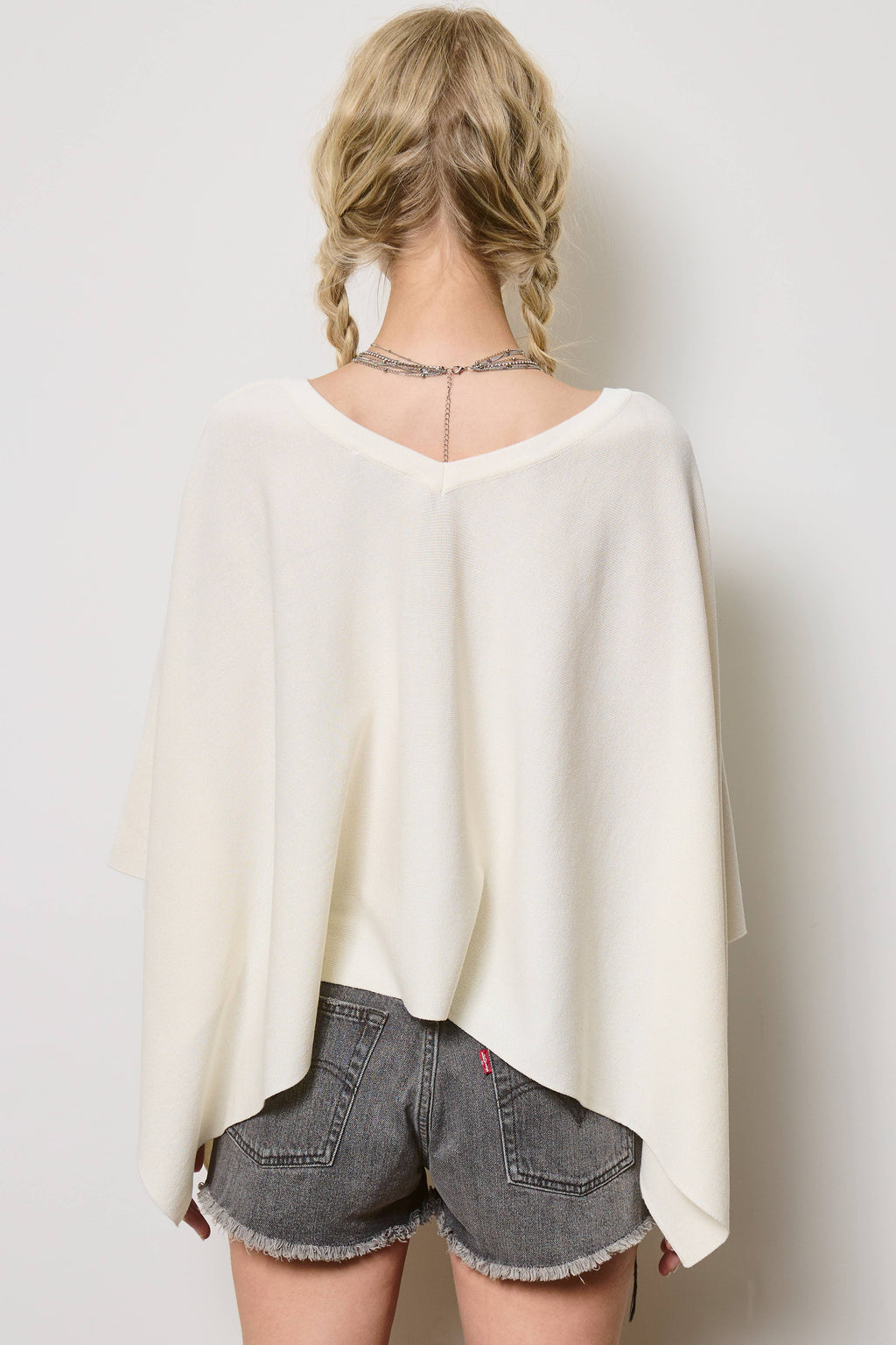 Asymmetric Knit Poncho Top - 2 Colors