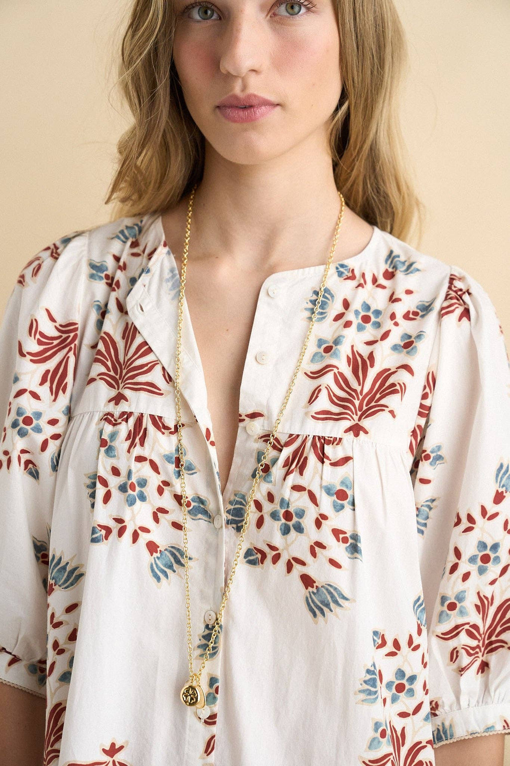 Sofia Embroidered Cotton Maxi Dress – White