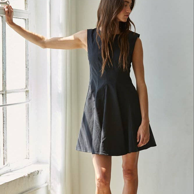 Black Flare Mini Dress