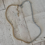 Gold Silver snake chain necklace two double tone ombre 