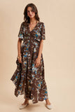 FLORAL FLUTTER BUTTON DOWN MAXI