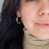 Flower Hoop Earrings 18K gold plated lightweight water resis