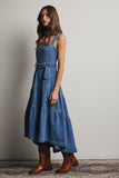 Tiered Denim Maxi Dress