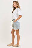 Barrel Jean Shorts with Rope Belt