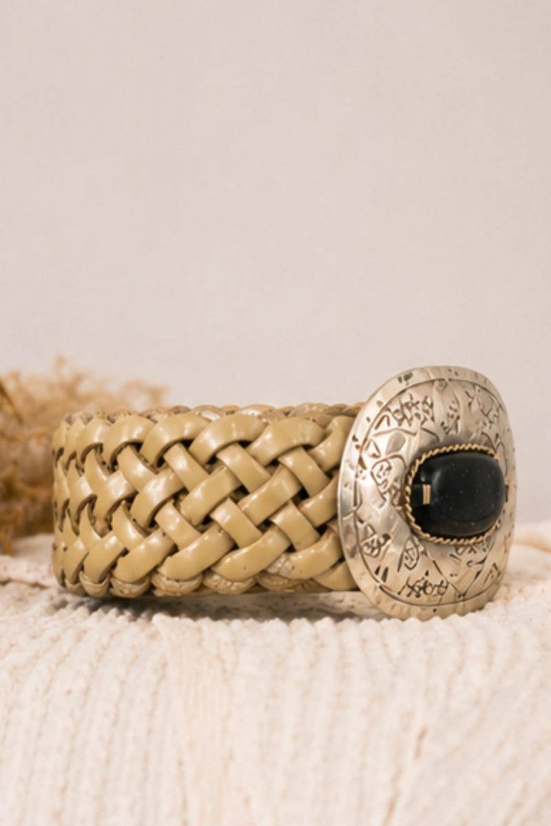 Mercury Narrow White Leather Belt