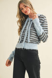 Striped Hoodie Sweater Cardigan