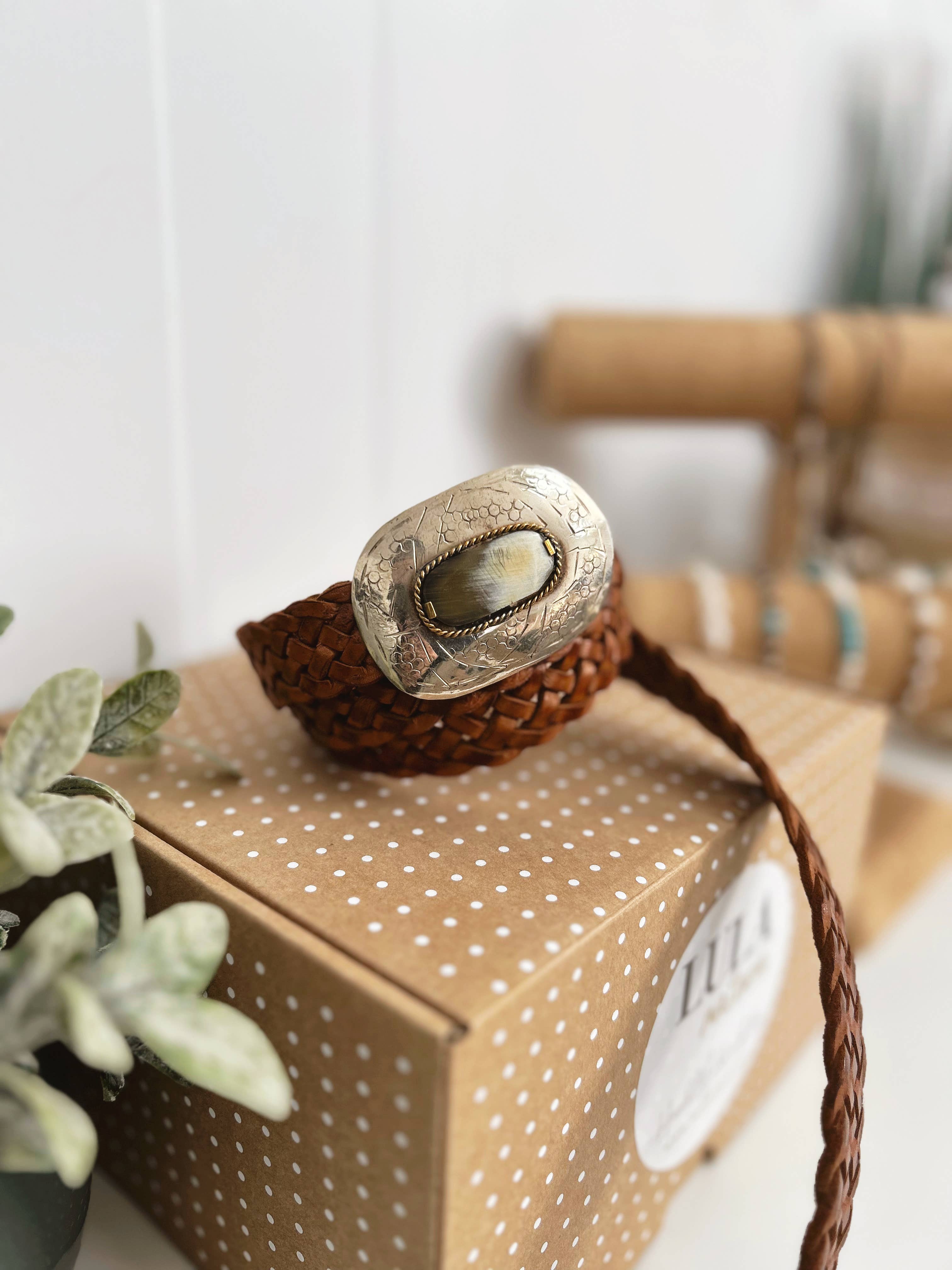 MERCURIO NARROW BROWN LEATHER BELT