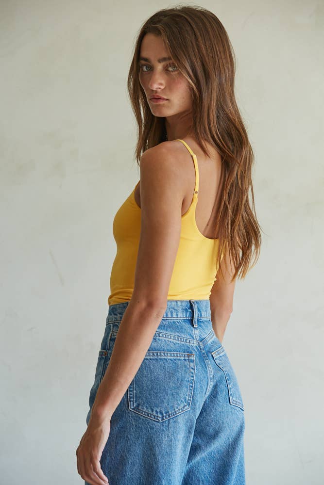 Seamless Double Layer Spaghetti Strap Bodysuit