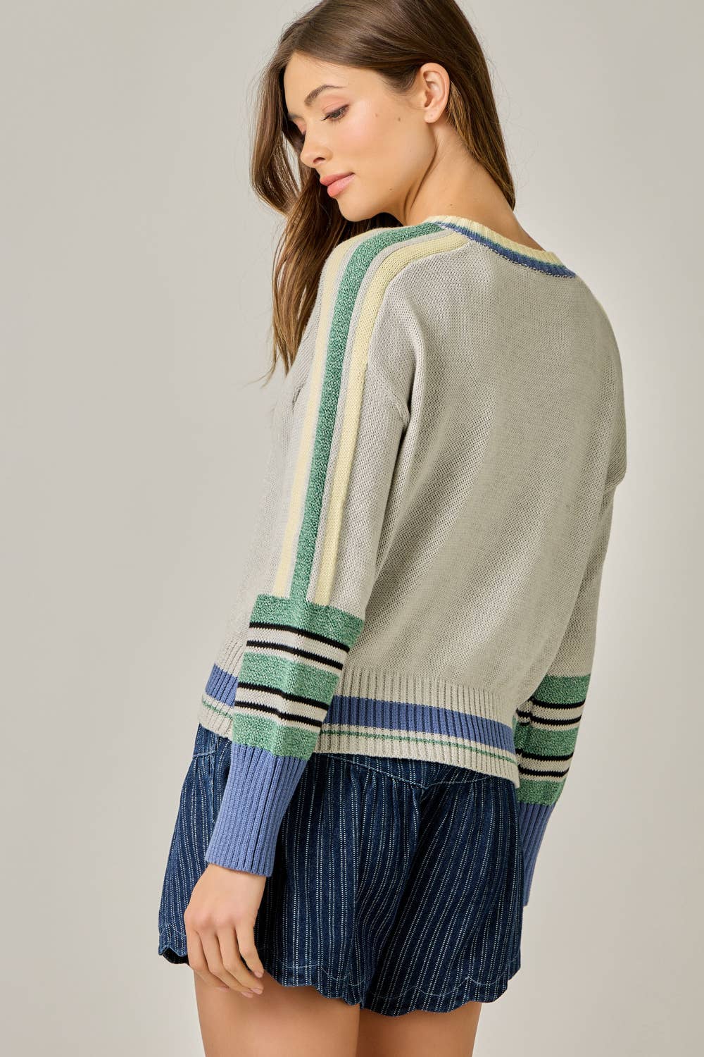 Color Block Pullover Sweater