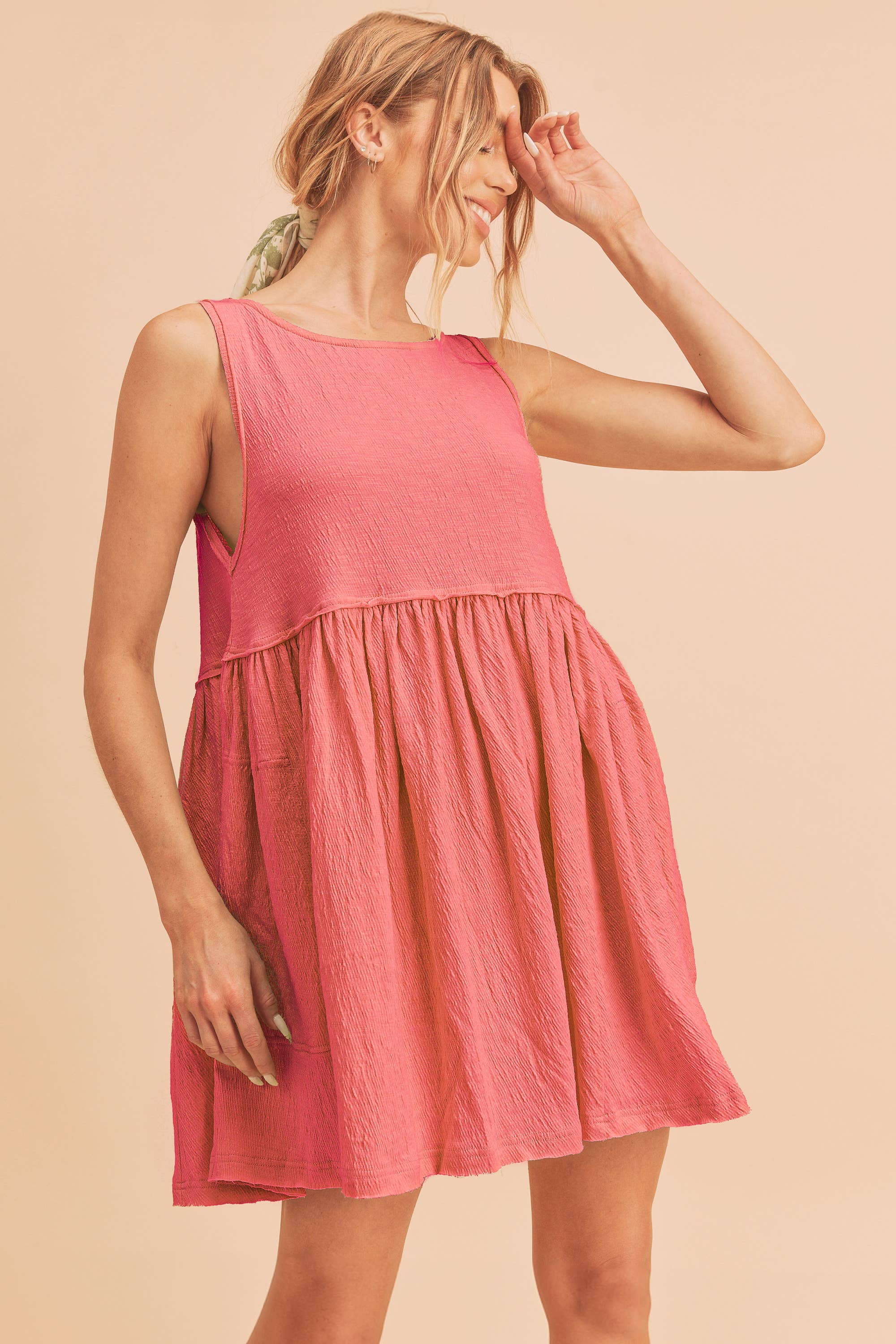 Torie Sleeveless Textured Mini Dress