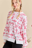 Holiday Toile Printed Oversized Top