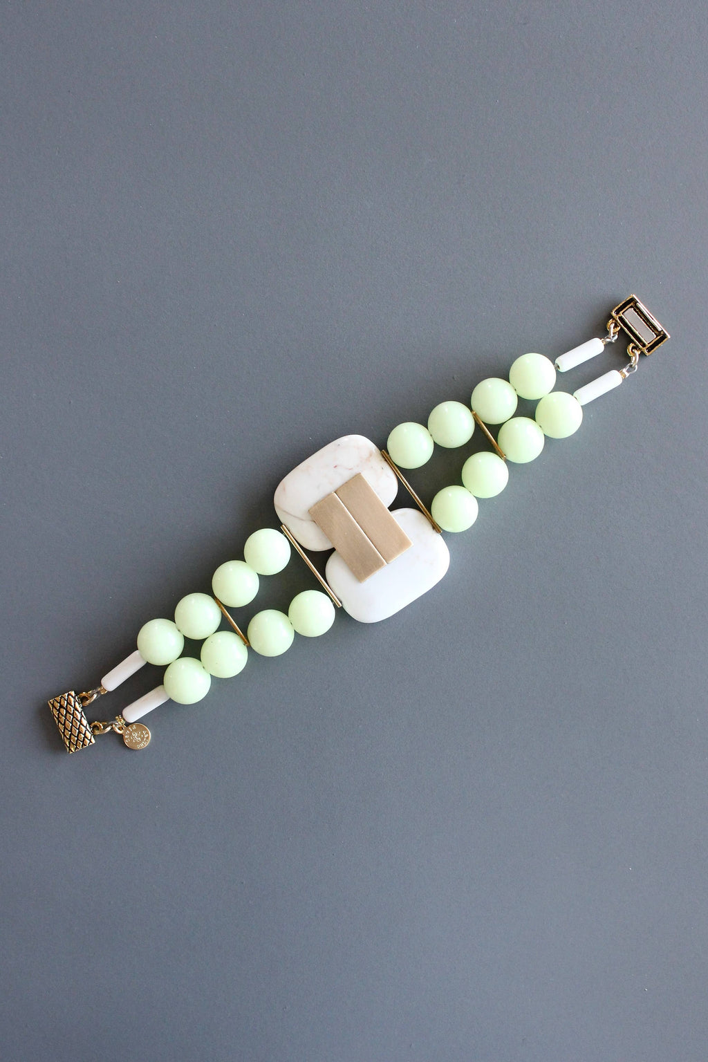 White Turquoise and Celadon Bracelet