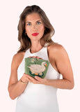 Embroidered Velvet Mini Pouch - Garden Goose