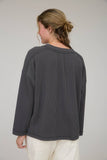 CREW NECK RIBBED LONG SLEEVE KNIT TOP (PRE-ORDER)