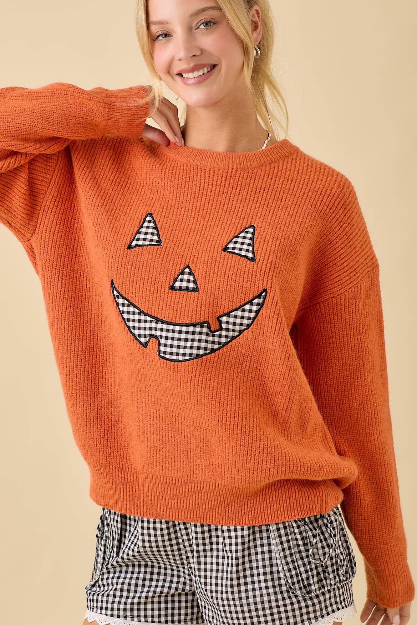Georgia Pumpkin Patchwork Sweater