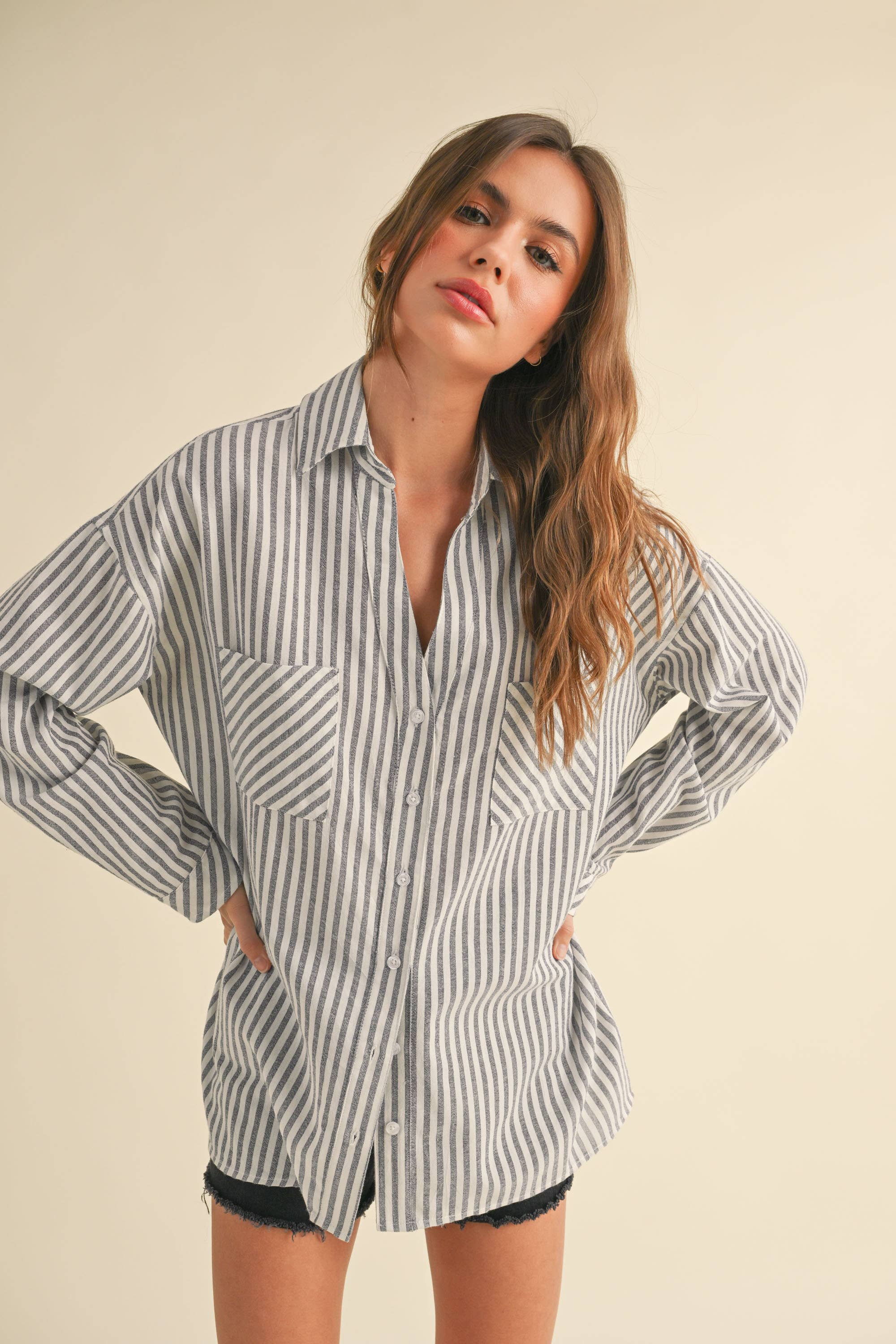 STRIPED PATTERN BUTTON DOWN SHIRTS