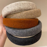 SOLID COLOR WOOL HEADBAND HAIRPIN HEADDRESS_CWAHA4027
