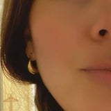 U Shaped Hoop Earrings 18k gold plated over SS waterproof