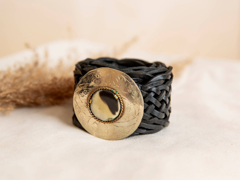 NEPTUNE WIDE BLACK LEATHER BELT