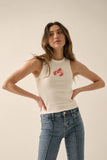 Lobster Vintage-Wash Graphic Racerback Tank Top