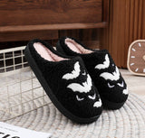Halloween Bat Fleece Fluffy Home Slippers
