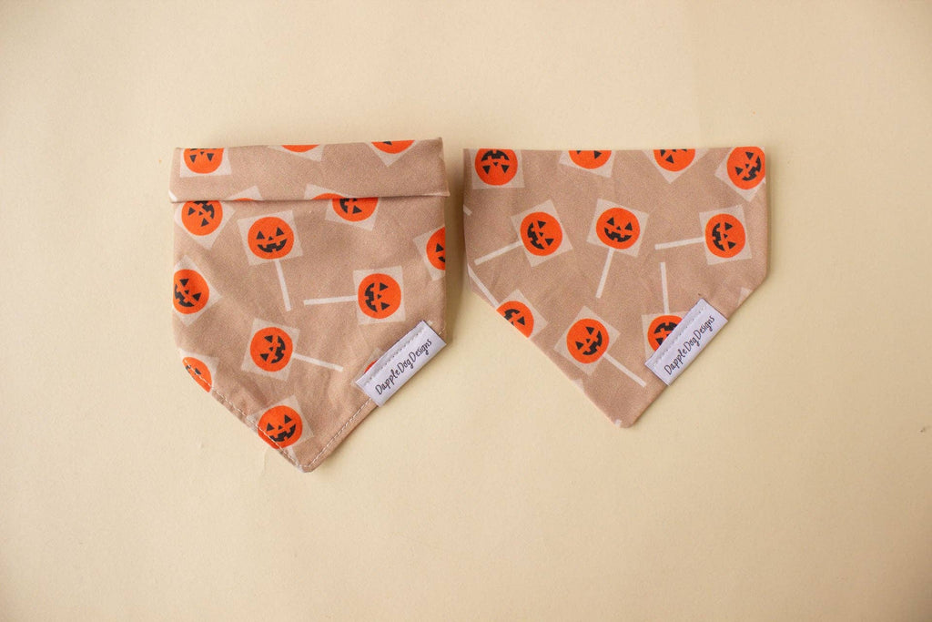 Pumpkin Lollipops Bandana - Halloween Dog Bandana- CLEARANCE