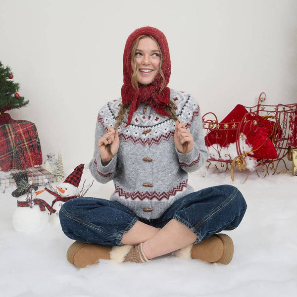 Faire Isle Toggle Button Knit Cardigan