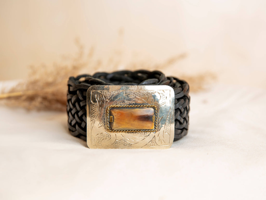 URANO WIDE BLACK LEATHER BELT