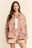 Floral Print Denim Long Sleeve Jacket