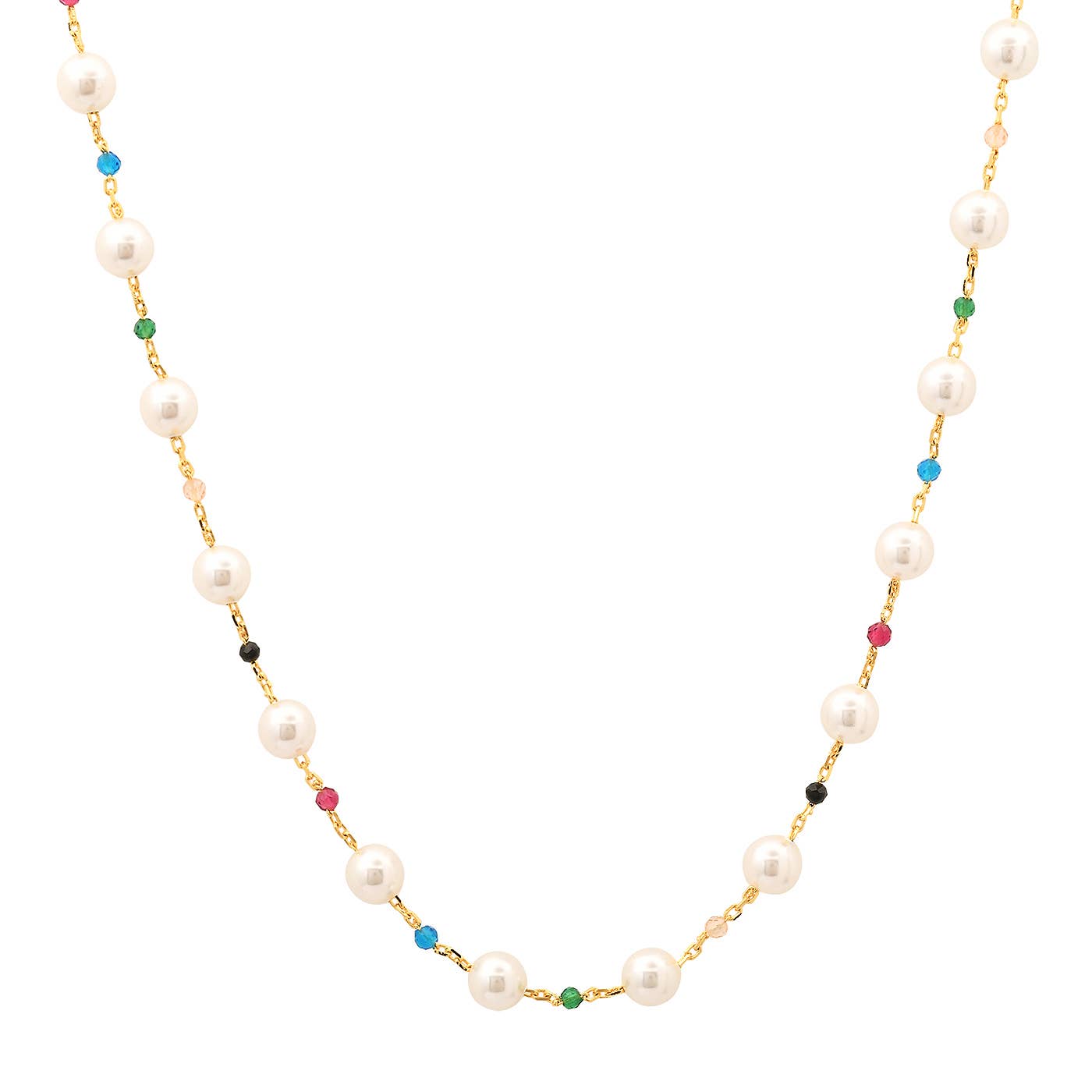 Pearl and Multi-Stone Strand Necklace