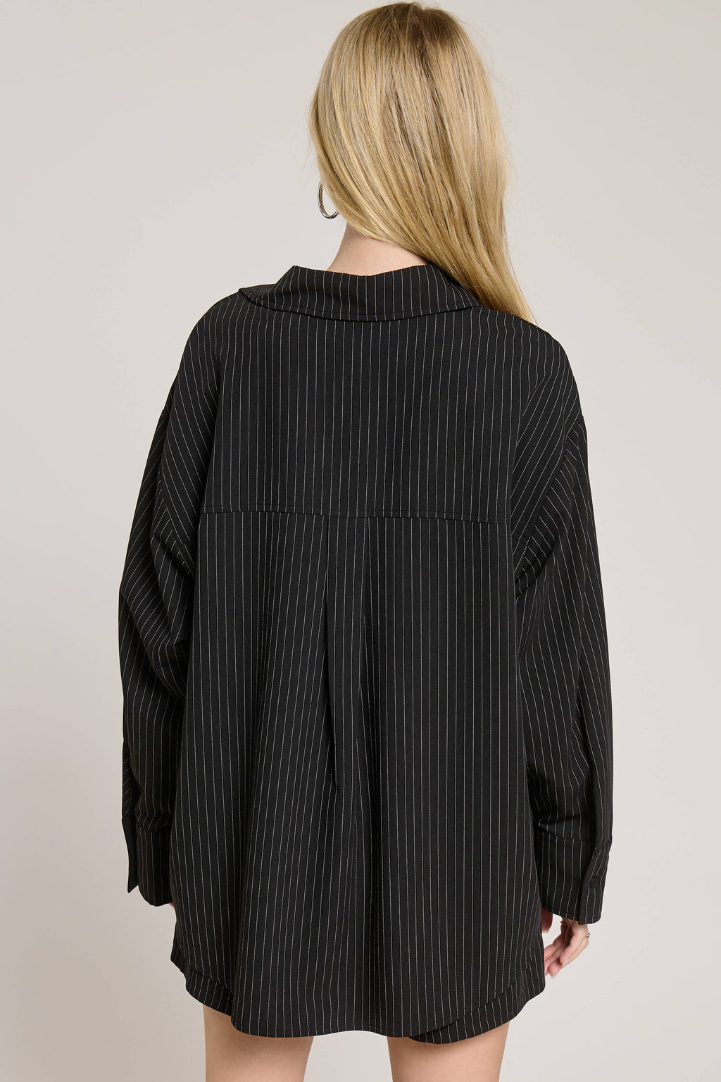 Pinstripe Drawstring Shorts - Black or White
