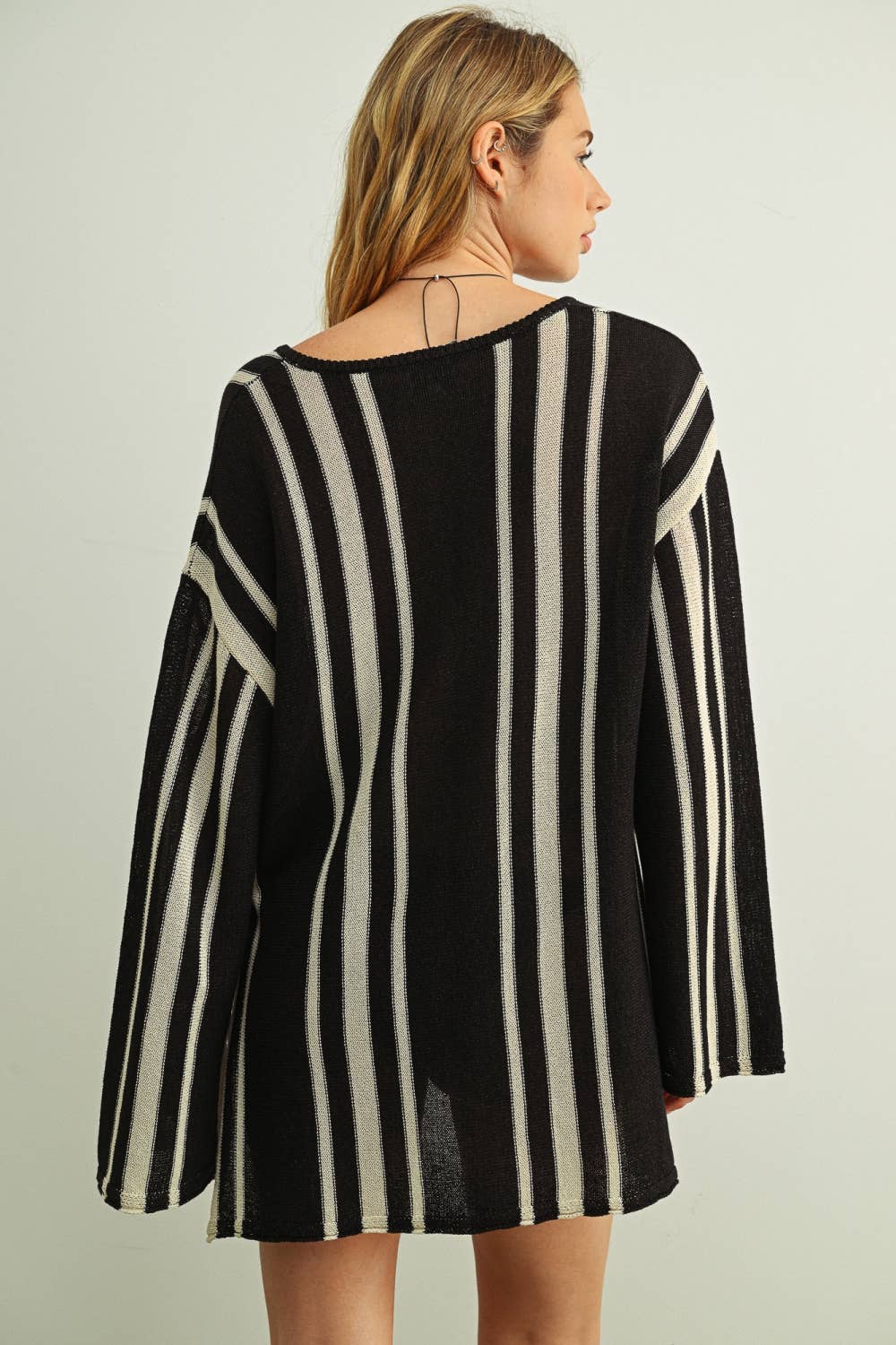 STRIPED LONG SLEEVE TUNIC TOP
