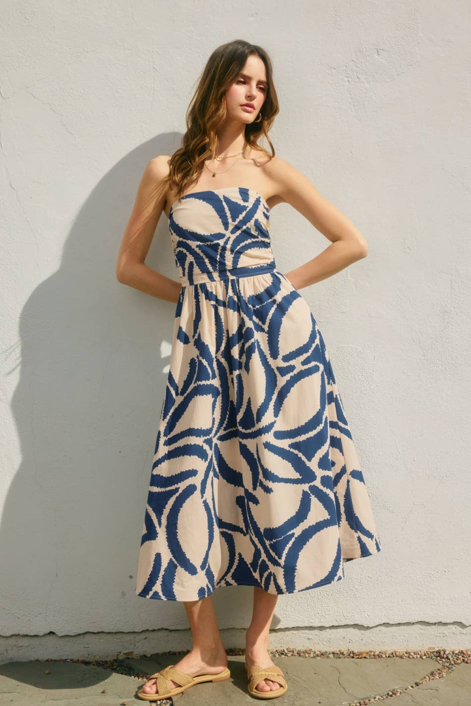 Tide and Seek Tube Top Midi Dress