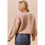 Big Valentine Heart Coquette Crop Sweater