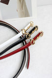 A2408DJN36588 - Slim Leather Belt with Equestrian Buckle