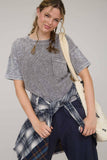 WASHED RIBBED SHORT SLEEVE TEE WITH POCKET (PRE-ORDER)