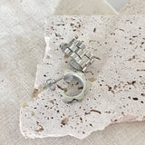 Silver Watchband hoop earrings watch