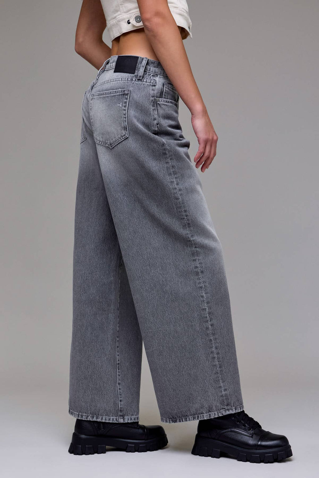Gray Washed Clean Classic Oversized Baggy Jean