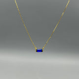 Gold Baguette Birthstone Necklace