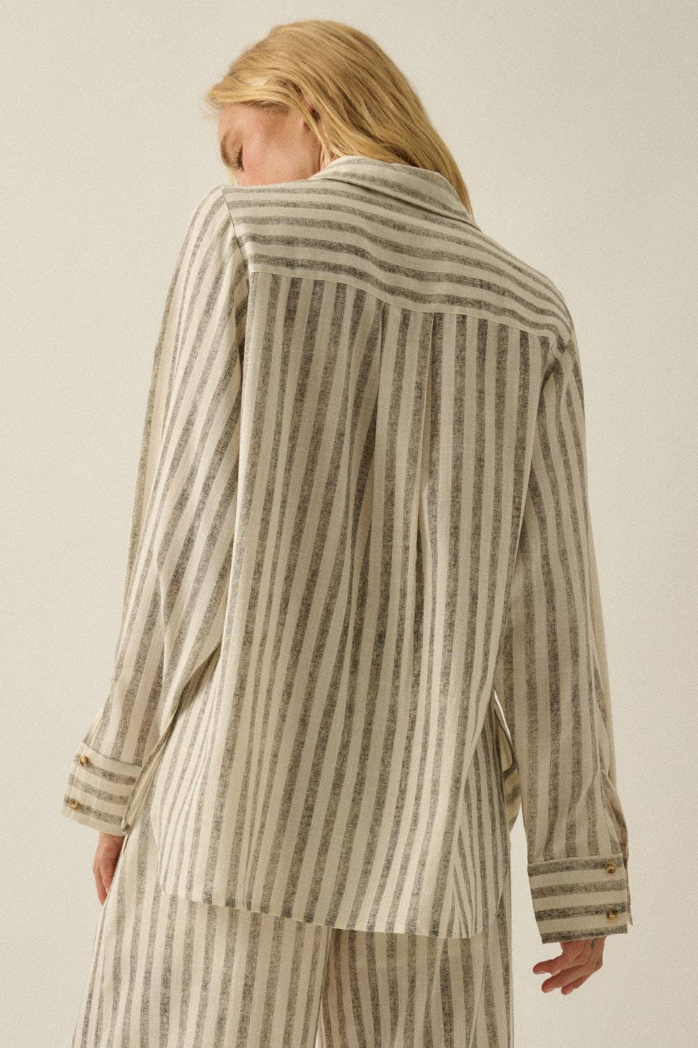 Striped Oversized Woven Shirt