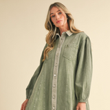 Green Denim Mini Dress