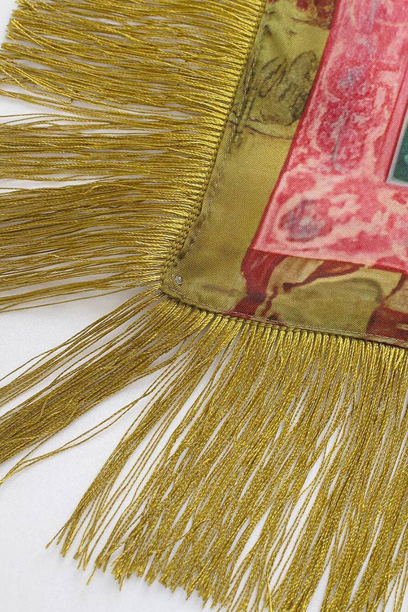 Fringed Crane Scarf