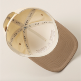  Interior view of "Just A Girl Who Loves Jesus" hat showing structure and stitching.