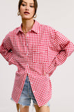 Open-Pack Oversized Gingham Button Down Shirt