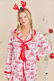Christmas Toile Printed Pajama Set