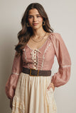 Renee Lace Up Blouse