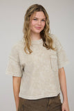 WASHED RIBBED SHORT SLEEVE TEE WITH POCKET (PRE-ORDER)
