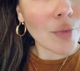 35mm Thick Hoop Earrings 18k Gold Filled Water Resistant