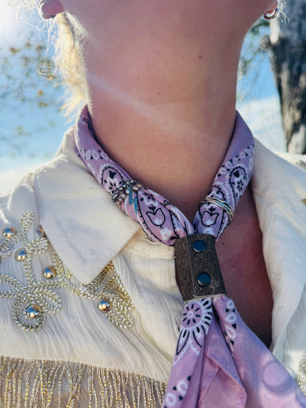 Lavender Hand Dyed Bandanas 