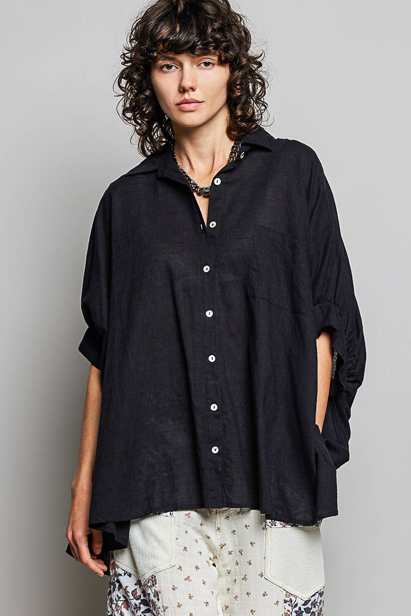 Half Sleeve Cotton Roomy Fit Casual Shirt